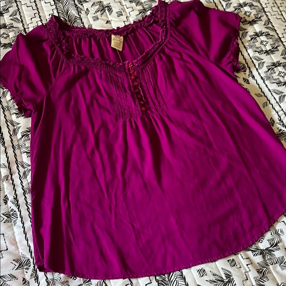 Faded Glory Peasant Too Blouse Size L